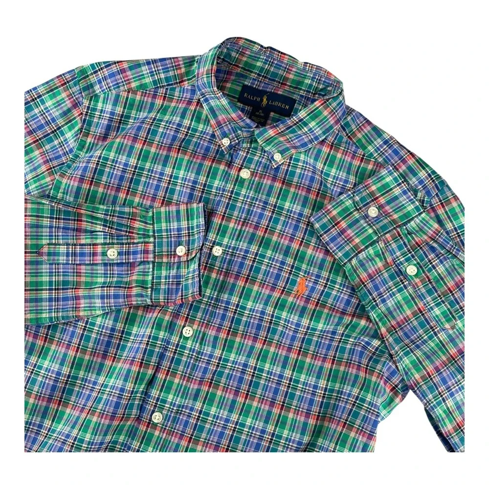 Ralph Lauren Plaid Button Down Shirt Long Sleeve‎ Youth Boys X-Large (18-20)